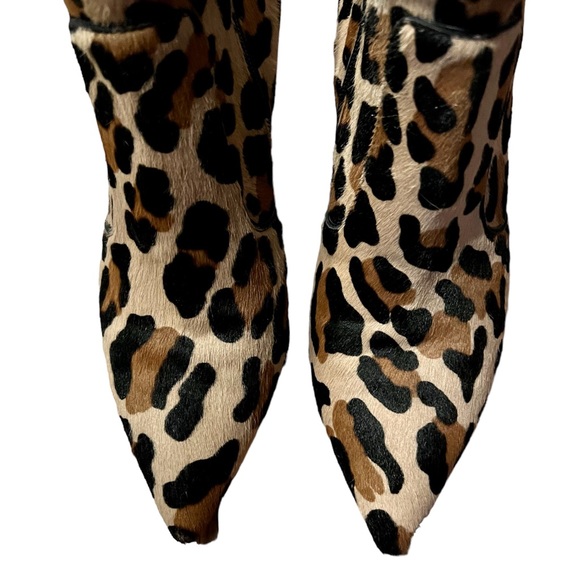 AQUATALIA Marilisa Leopard Calf Hair Kitten Heel Booties Size 8 - Picture 3 of 13